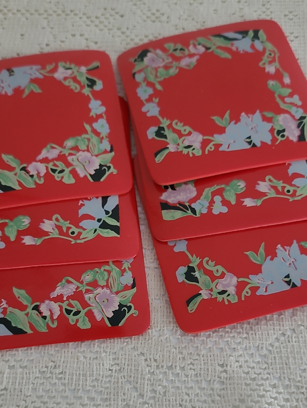Set Of 6 Vintage Vinyl Coasters